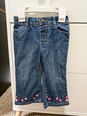 Gymboree embroidered flower jeans